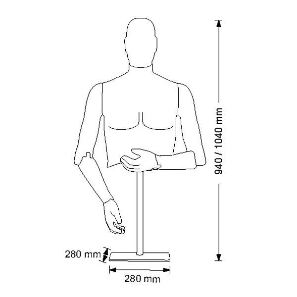 Image 1 : Torso uomo de manichino flessibili ...