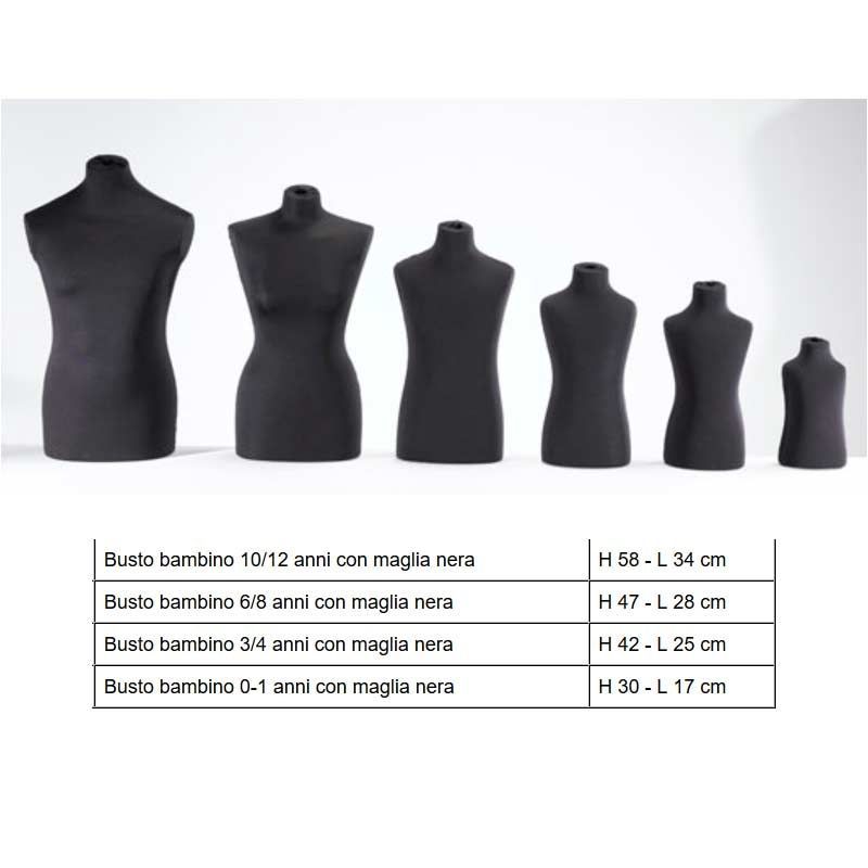 Image 1 : Busto sartoriale bambino colore nero ...