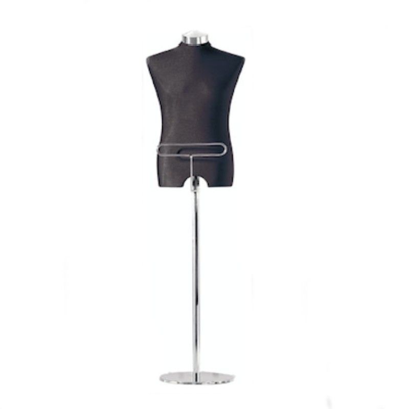 Busto de maniqu masculino negro con perchero