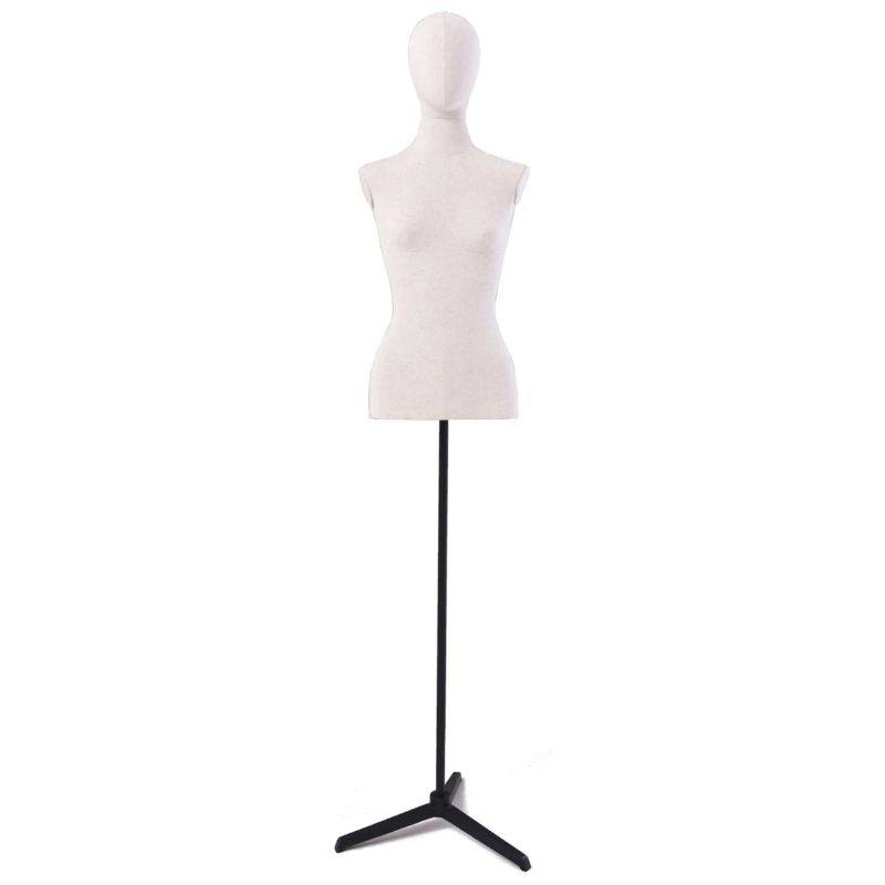 Busto donna couture in tessuto con testa e base metallo : Bust shopping