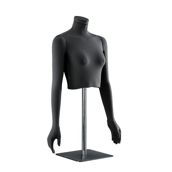 Busto de maniquies flexible senora negro con cabeza y fibra ... Busto flexible senora negro con cabeza fibra bi-elástic : Bust shopping