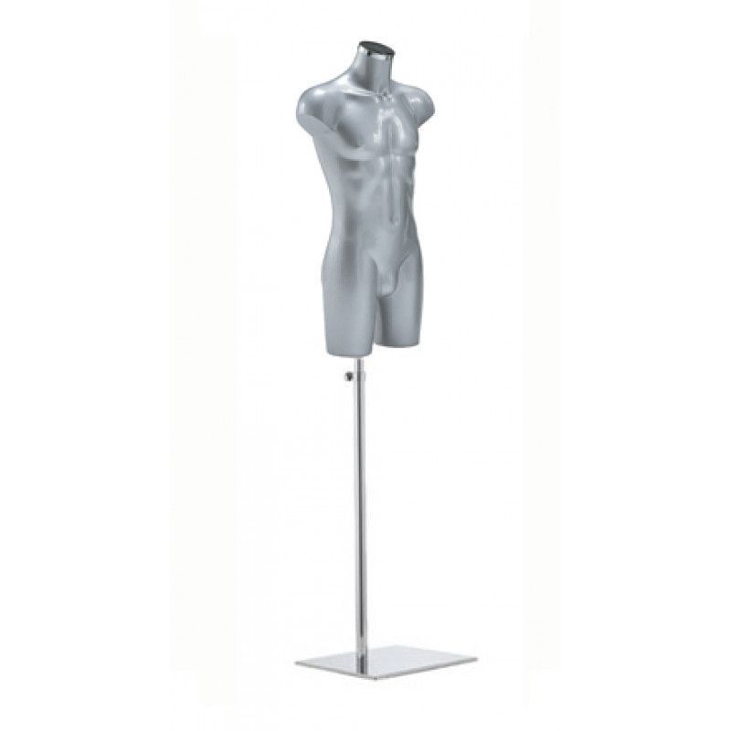 Busto manichino uomo con base metal color grigio : Bust shopping