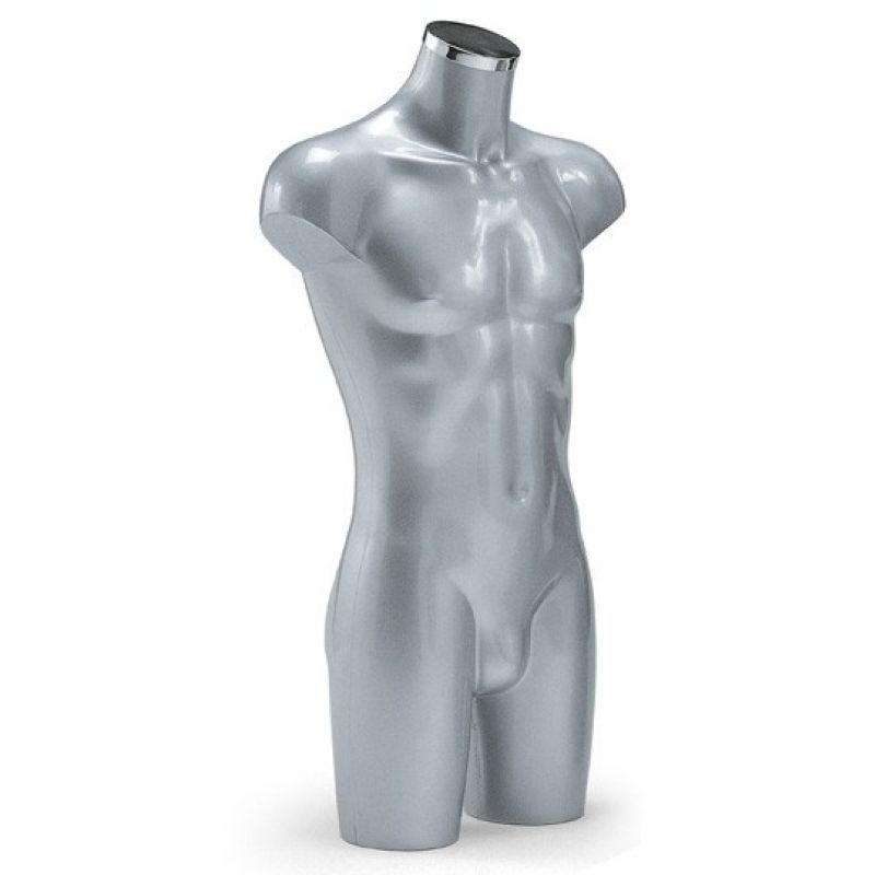 Image 1 : Busto uomo in plastica grigio ...