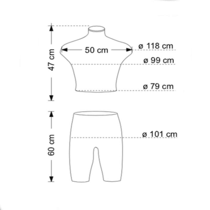 Image 2 : Busto manichino uomo con chiusura ...