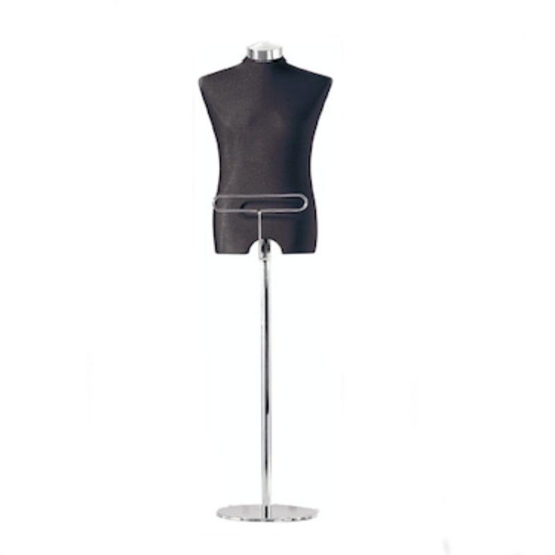 Busto manichino uomo nero con barra appendiabiti : Bust shopping