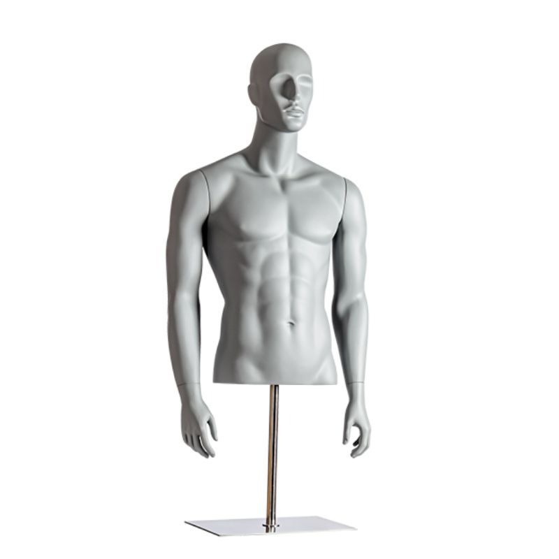 Image 1 : Busto de maniquí gris RAL7042 ...