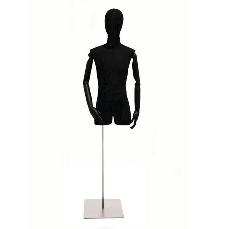 Busto maschile in tessuto nero con base quadrata : Bust shopping