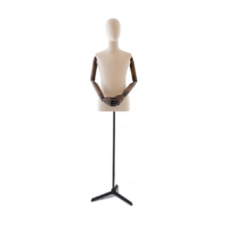 Busto tela hombre con cabeza, brazos sobre base tripode : Bust shopping