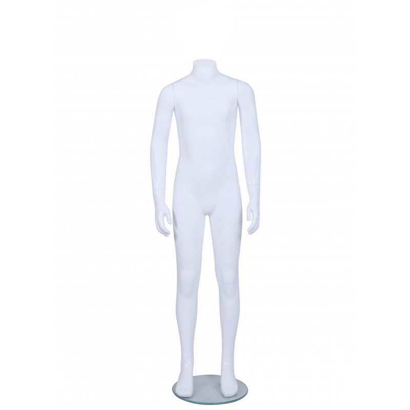 Child mannequin without head white matte 10-11 years : Mannequins vitrine
