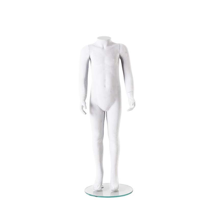Child mannequin without head white matte 5-6 years : Mannequins vitrine