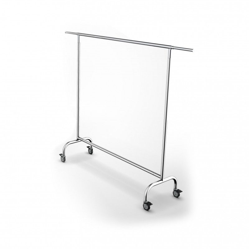 Chromed clothing rails for store with wheels 150cm x 22 : Presentoirs shopping