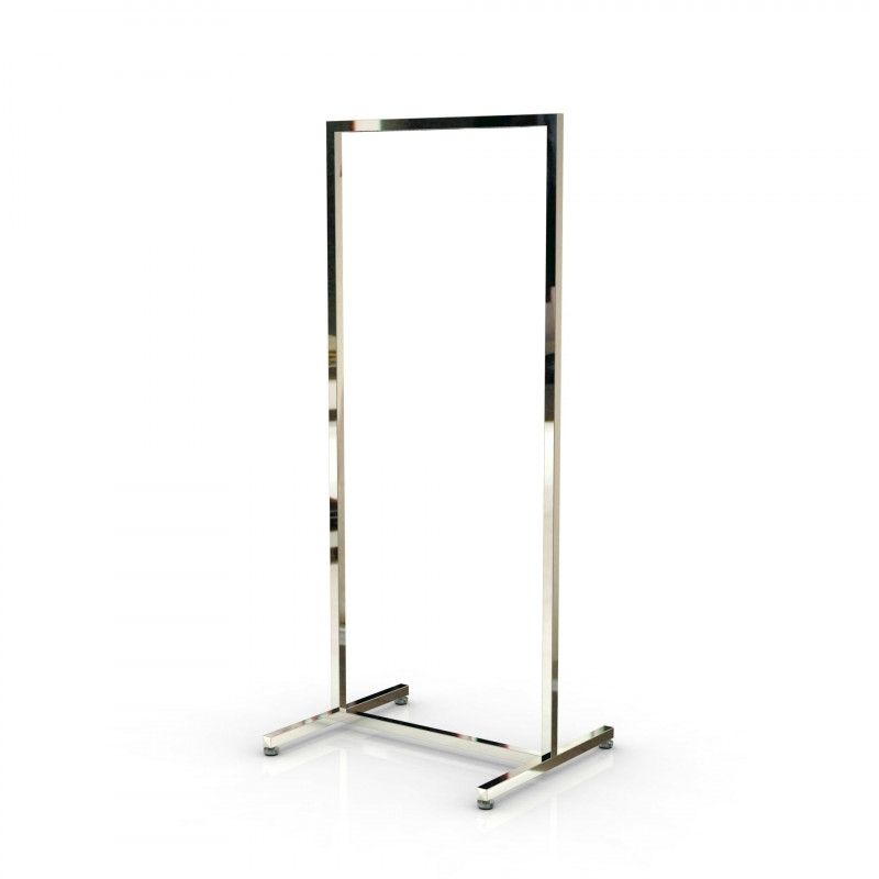 Clothes rail square chrome finish 60cm x 155cm : Portants shopping