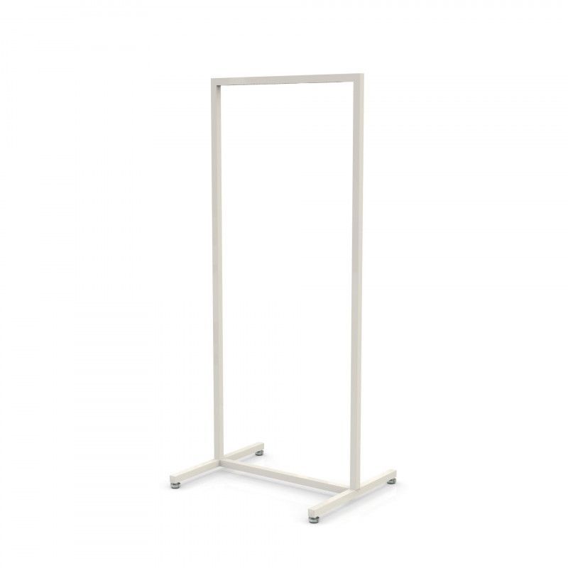 Clothing rack white metal finish 60cm x 155cm : Portants shopping