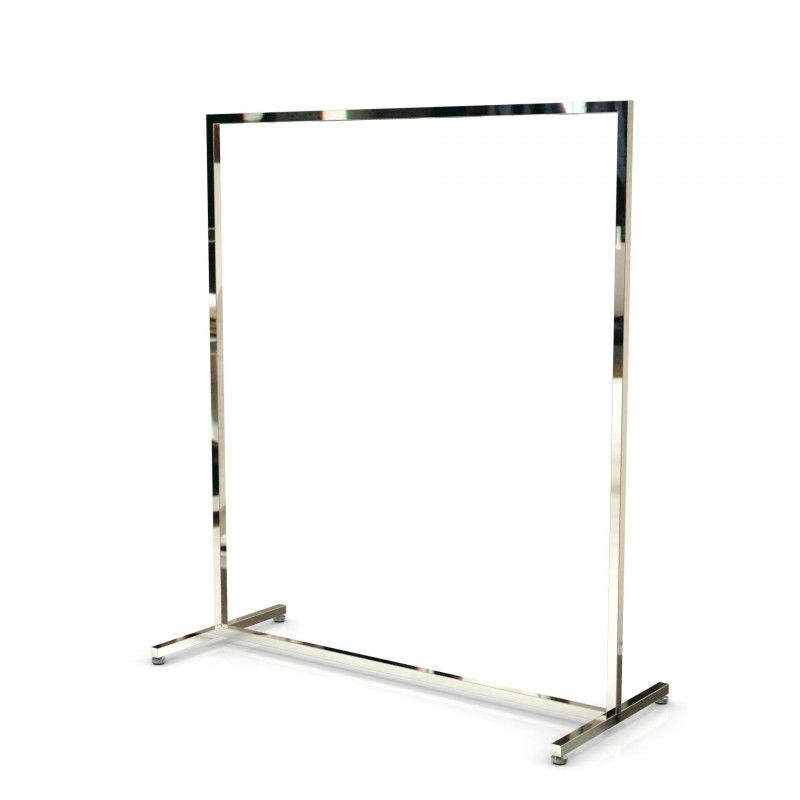 Clothing rail square chrome finish 120cm x 155cm : Portants shopping