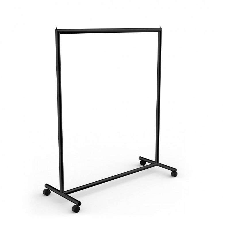 Clothing rail with wheels black color - 120cm : Portants shopping