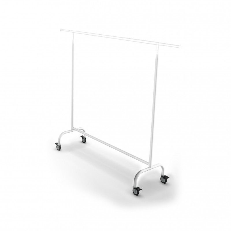 Clothing rail with wheels white color  - 150x220cm : Portants shopping