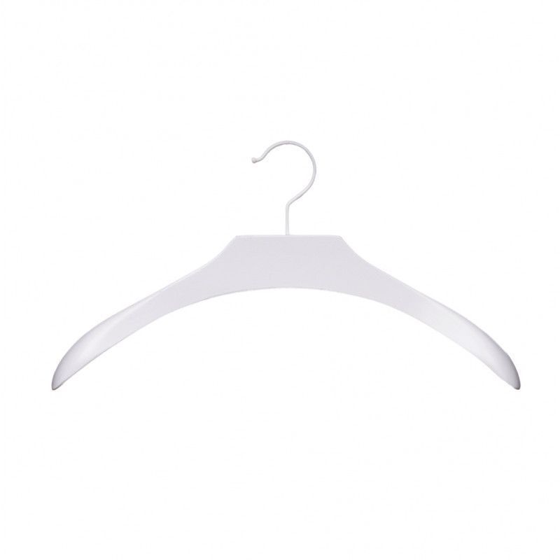 10 Coated hanger in wood white color 44 cm : Cintres magasin