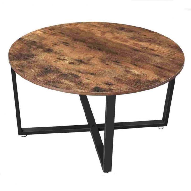 Coffee table round with iron frame industrial design : Mobilier shopping