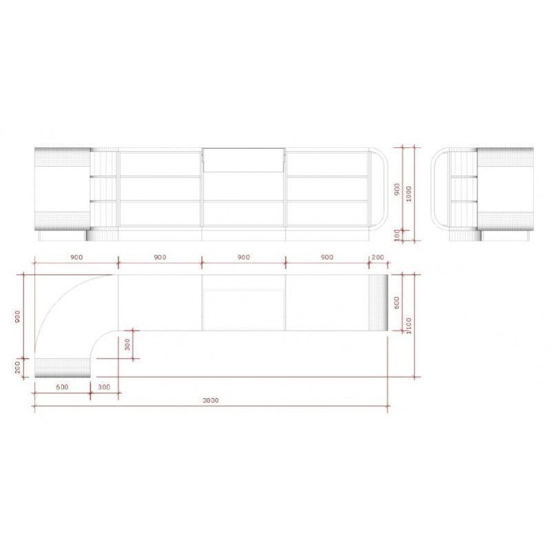 Image 2 : Comptoir blanc arrondie 
Statut : en ...