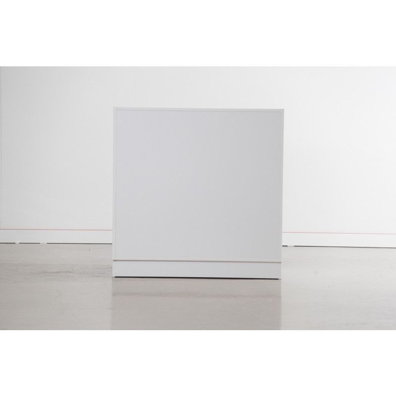 Comptoir blanc brillant de 100 cm : Mobilier shopping