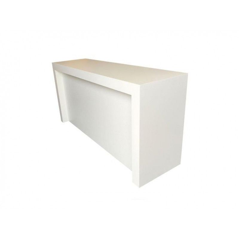 Comptoir en bois blanc effet satin&eacute; 120 cm : Comptoirs shopping