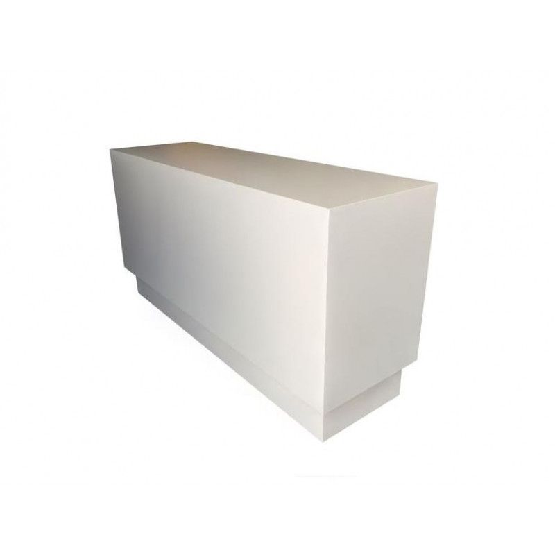 Comptoir en bois blanc satin&eacute; 120 cm : Comptoirs shopping