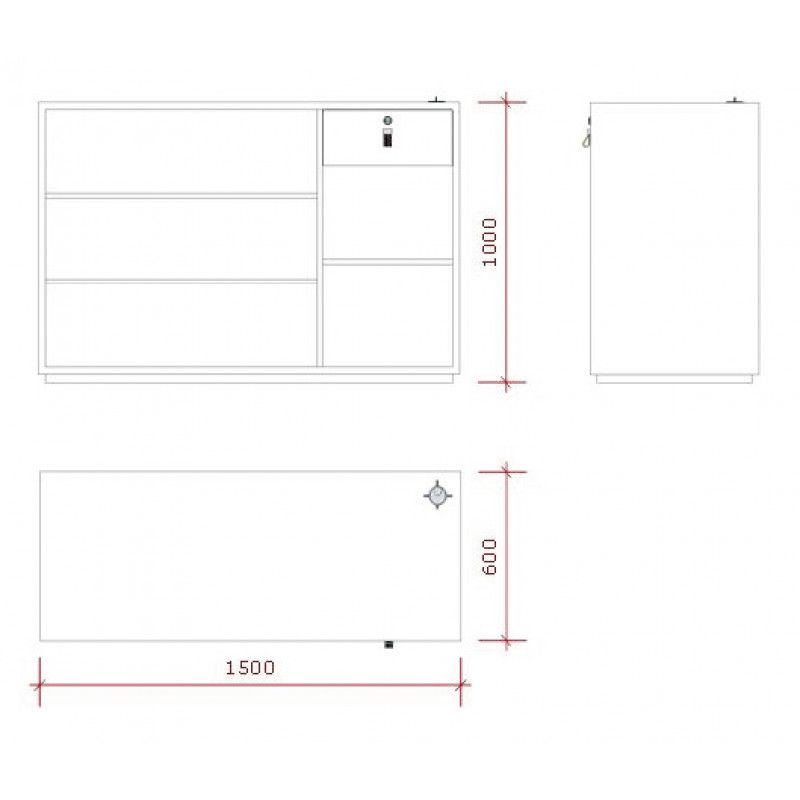 Image 1 : Comptoir finition dorée 150x60x100cm ...