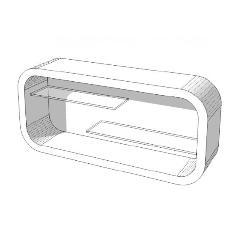 Image 1 : Vitrine blanche avec reflets laqu ...