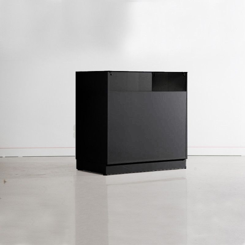 Comptoir noir brillant avec tiroir de pr&eacute;sentation : Comptoirs shopping