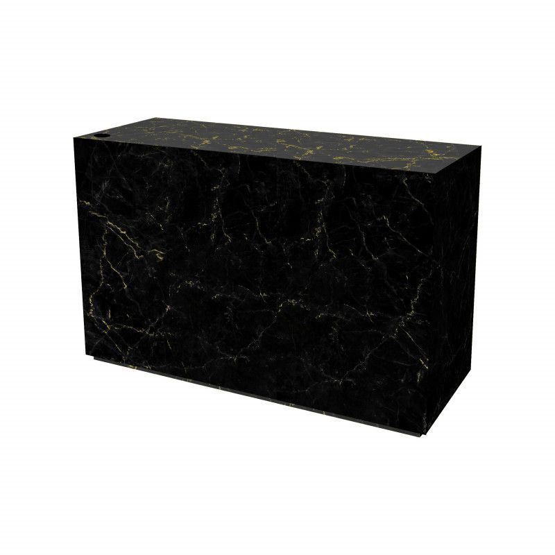 Comptoir noir effet marbre brillant 200 cm : Comptoirs shopping