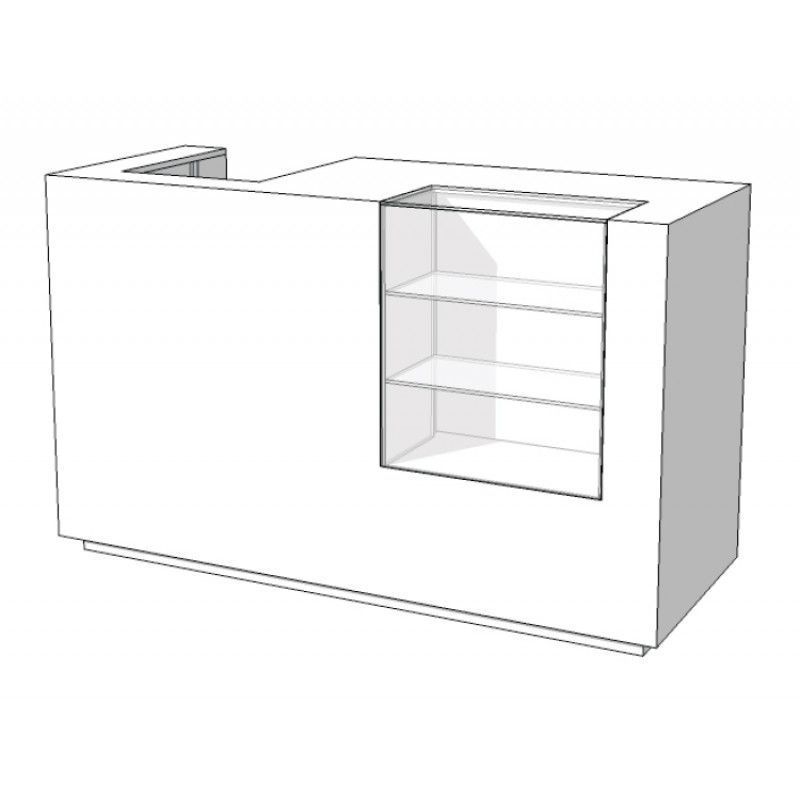 Comptoir vitrine blanc S C-PAM-001 : Comptoirs shopping