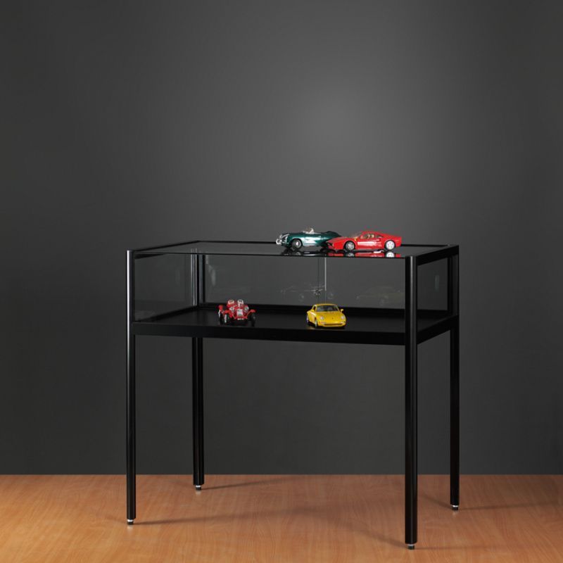 Vitrine d'Exposition Premium - Profilé 1/4 Rond en Aluminium ... Comptoir vitrine noir 120 cm : Mobilier shopping