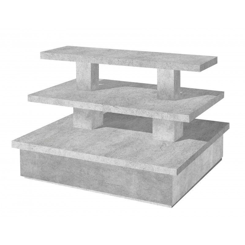 Concrete pyramid table 3 levels 150 cm : Mobilier shopping