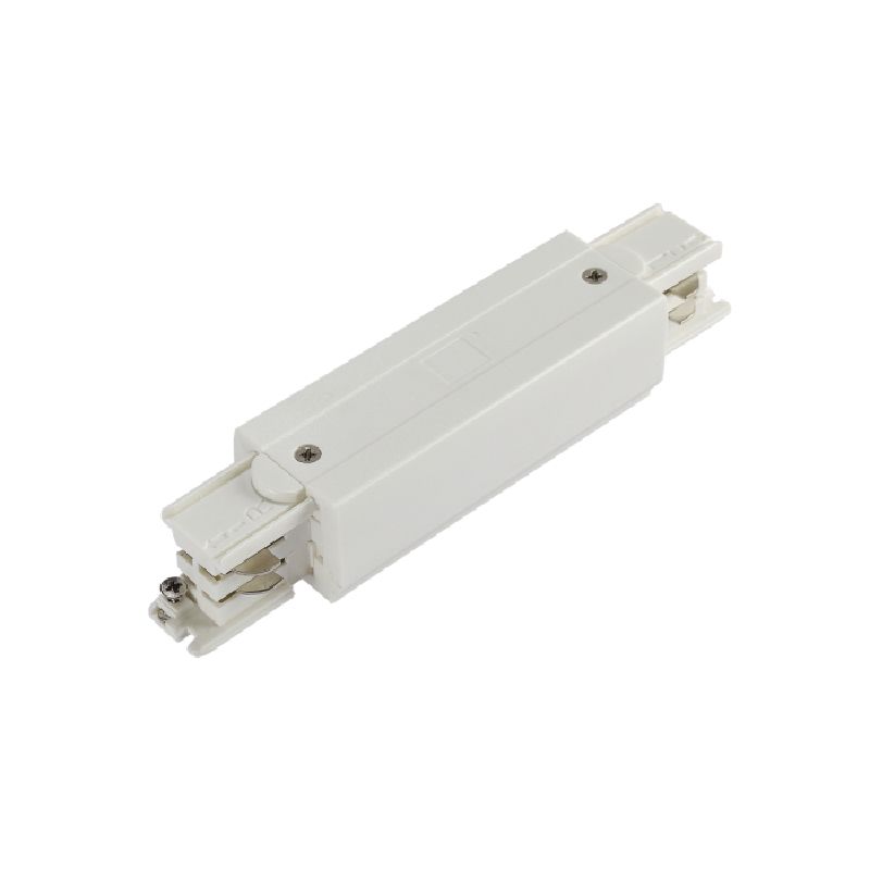 Connecteur blanc pour rail LED triphas&eacute; : Eclairage