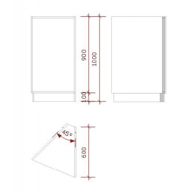 Image 2 : Mostrador triangular : 100 x 60 ...