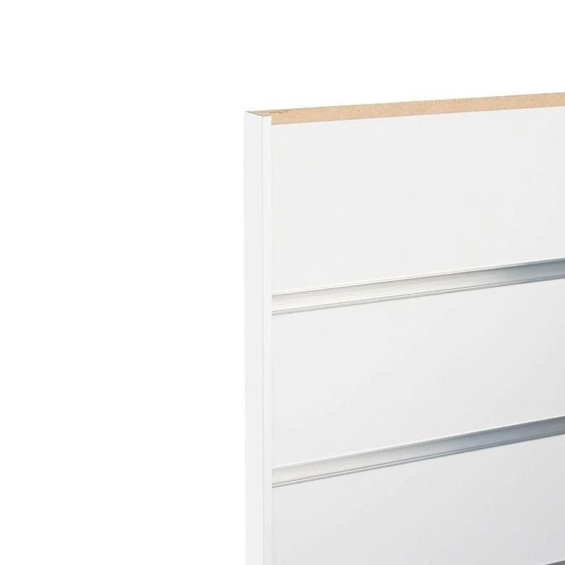 Corni&egrave;res pour panneaux rainur&eacute;s en aluminium blanc : Mobilier shopping