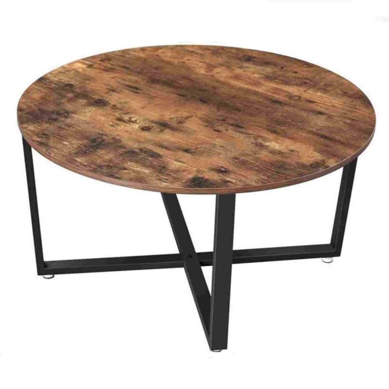 Couchtisch Rund Mit Eisenrahmen Industriedesign