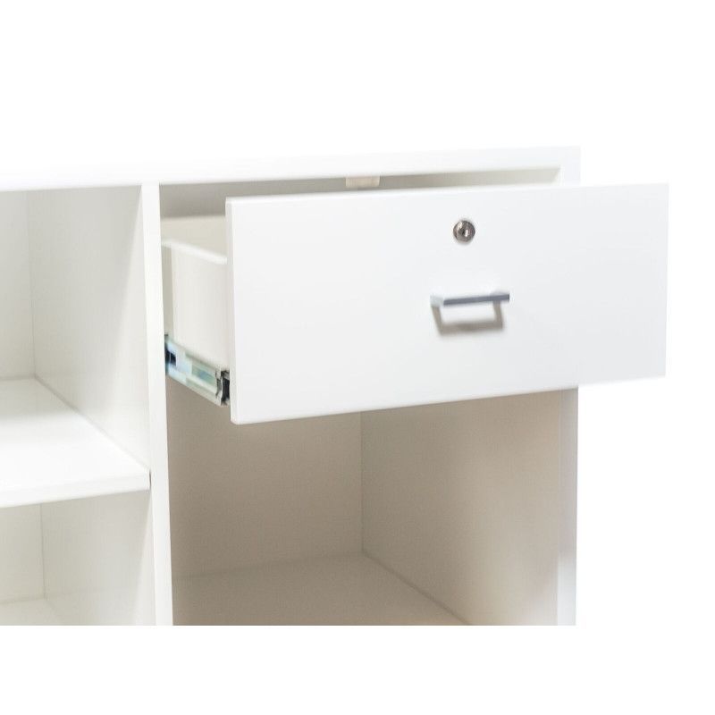 Image 1 : White shop counter with glossy ...
