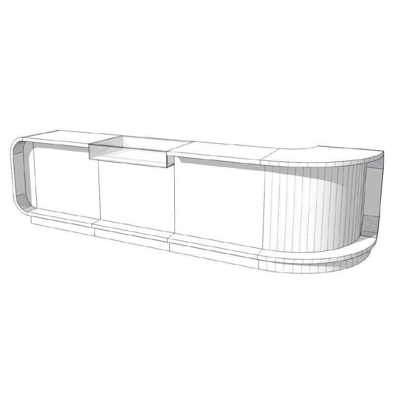 Image 1 : Modern curved store counter glossy ...