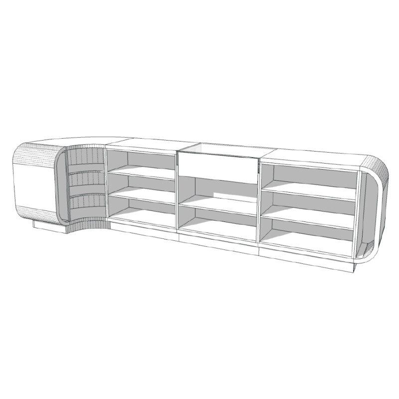 Image 2 : Modern curved store counter glossy ...