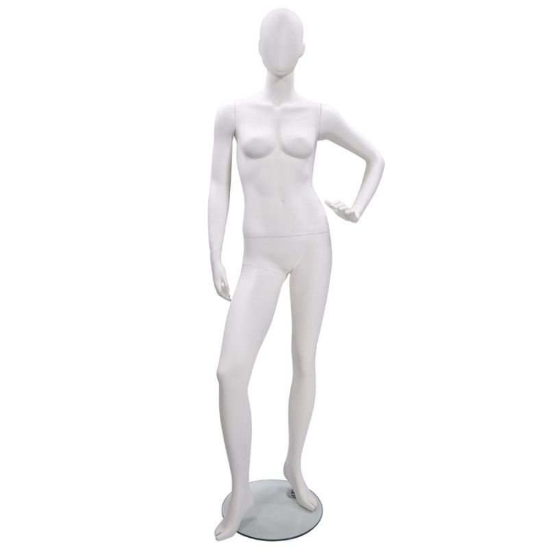 Damen schaufensterfiguren weiss mit stand : Mannequins vitrine