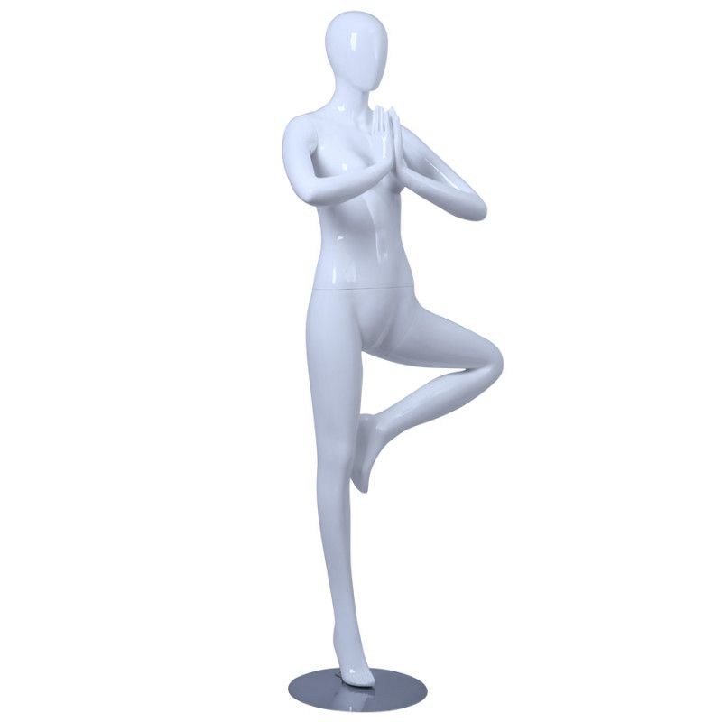 Image 7 : Schaufensterfiguren sport yoga - weiß mit ...