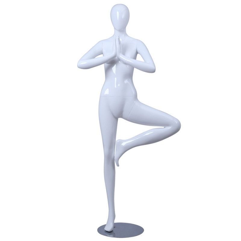 Damen schaufensterfiguren YOGA weiss glossy : Mannequins vitrine