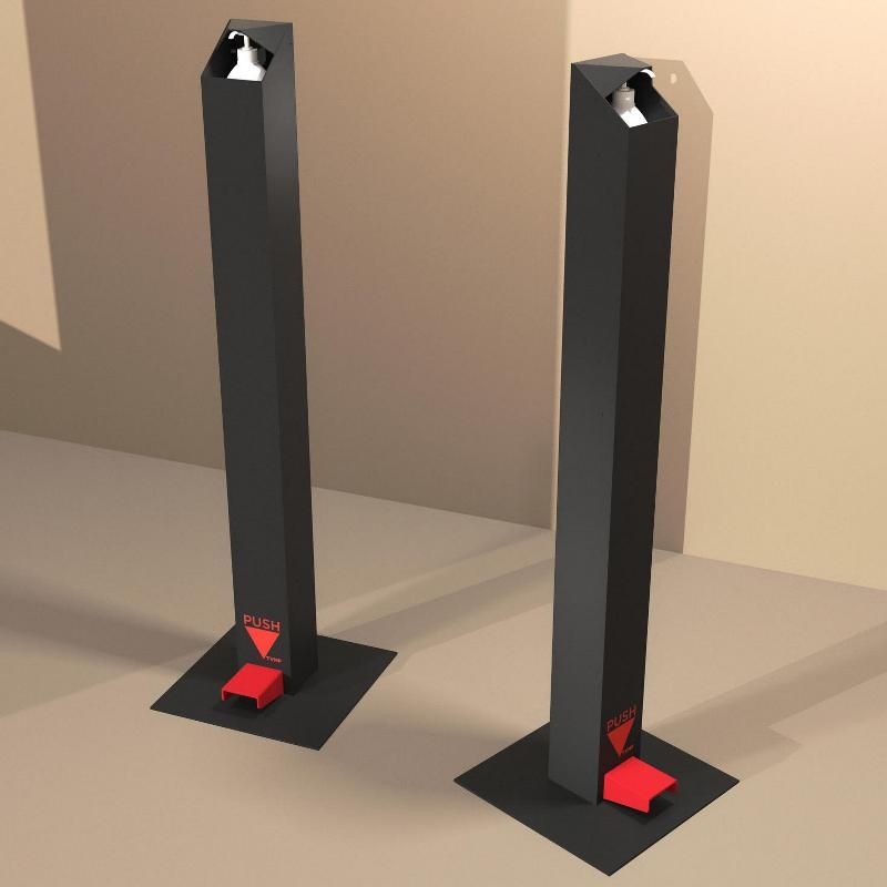 Dosatore gel idroalcolico autoportante con comando a pedale.
Metallo verniciato ... Dispenser gel idroalcolico a pedal nero : securite shopping