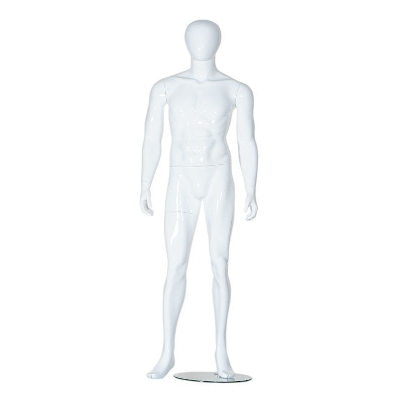 Display abstract mannequin white man glossy finish : Mannequins vitrine
