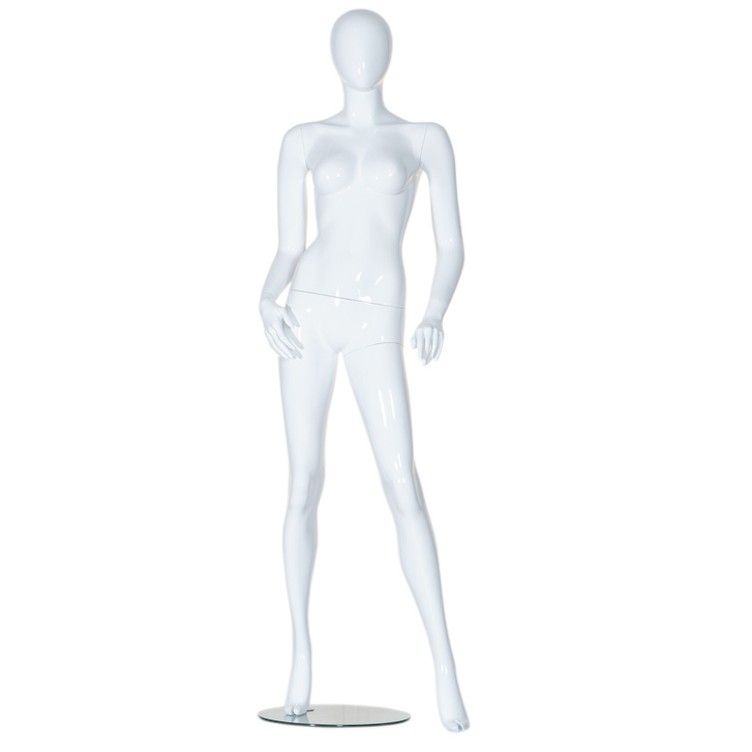 Display abstract woman mannequin white glossy effect : Mannequins vitrine
