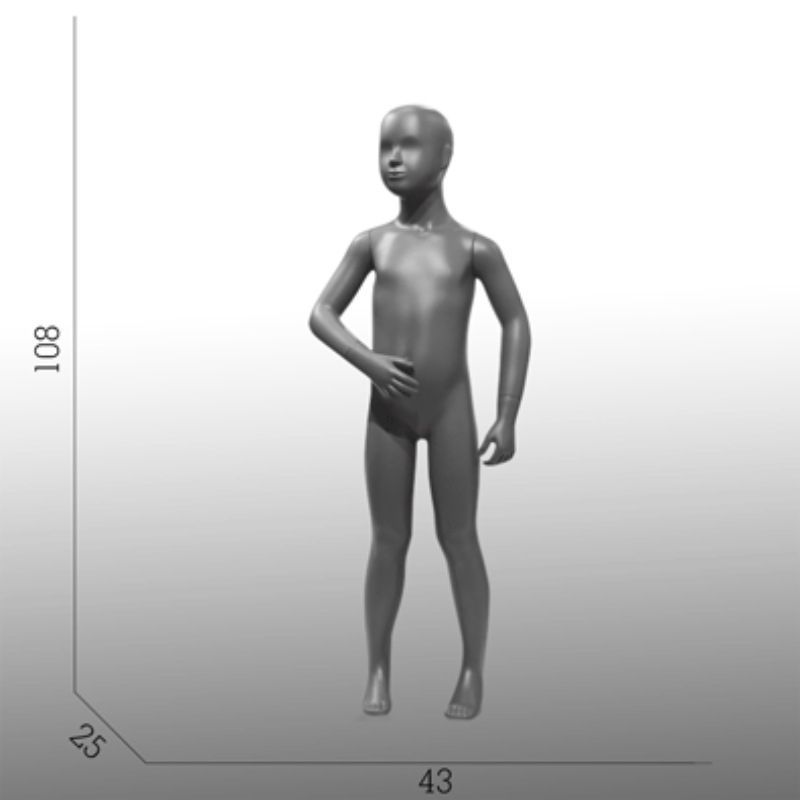 Display child mannequin abstract grey 4 years : Mannequins vitrine