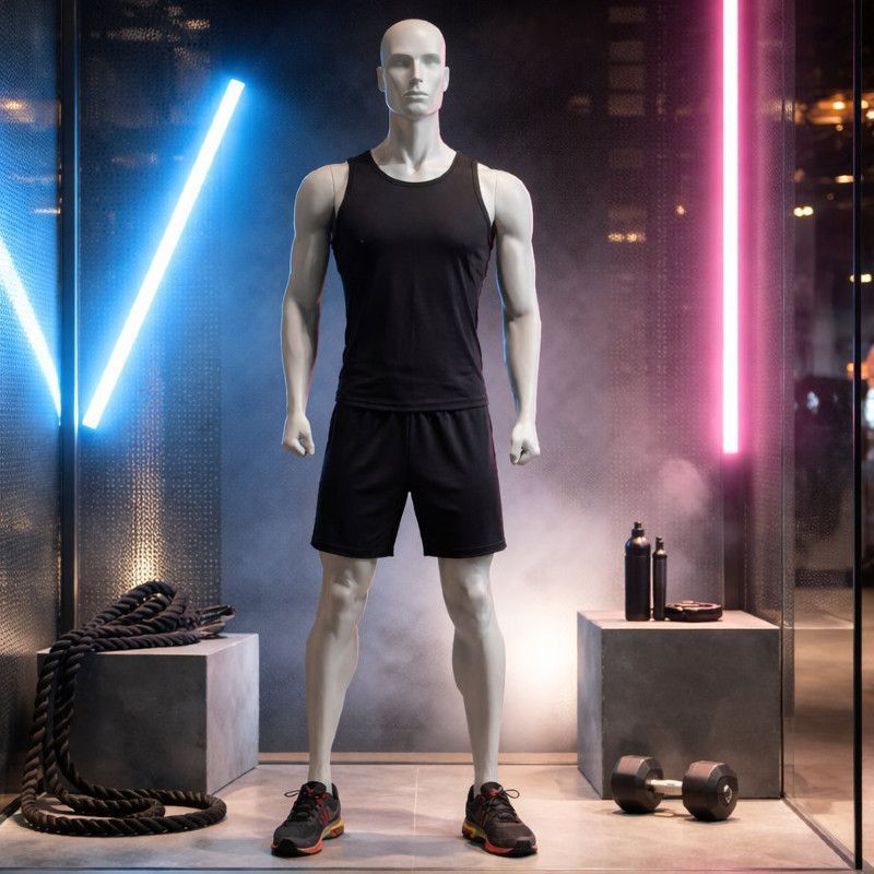 Image 5 : Male Display mannequin fitness position ...