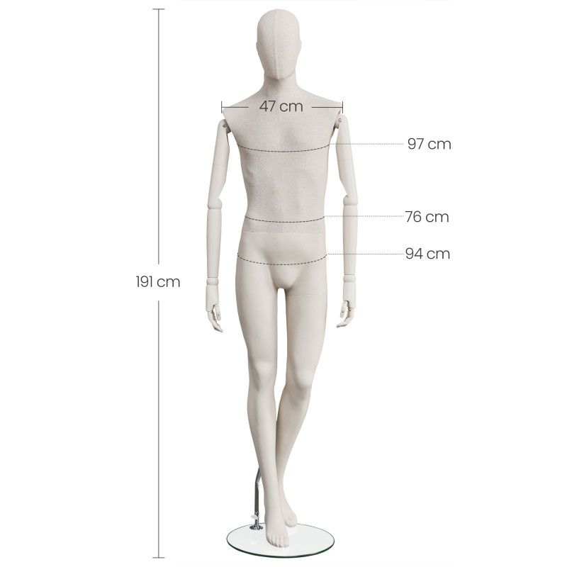 Image 1 : Fabric display mannequin for men ...
