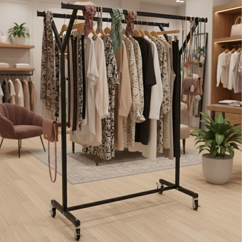 Image 2 : Berufsdoppelständer schwarz auf Rollen ...